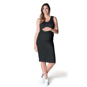BUN MATERNITY Bump to Baby Midi Maternity / Nursing Dress Black Women's Size M